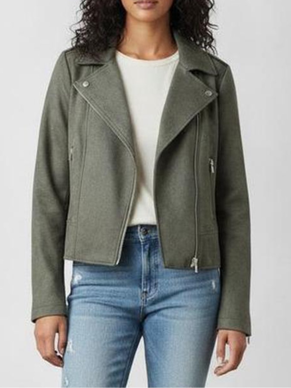 BB Dakota by Steve Madden vegan faux suede moto jacket in green size s nwt